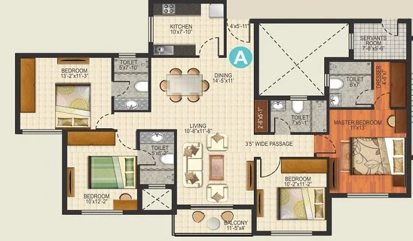 Prestige Evergreen 4 BHK Floor Plan